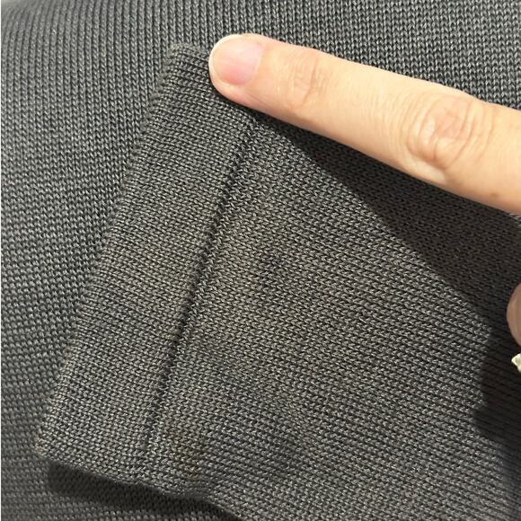 AKRIS Silk Knit Cardigan Charcoal size US 4 Shark tooth Hem - Picture 5 of 14